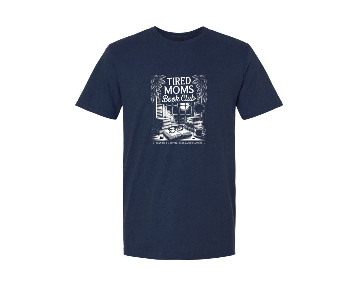 brand:Generic|color:Navy|Tired Moms Book Club Graphic T-Shirt