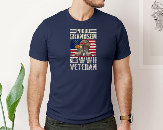 Wwii Grandson Veterans Day T Shirt Graphic T-Shirt