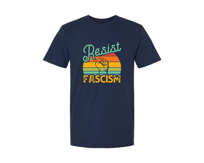 brand:Generic|color:Navy|Resist Fascism Graphic T-Shirt