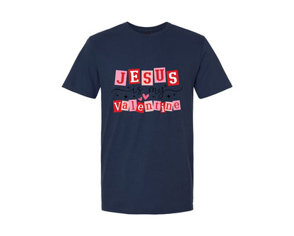 brand:Generic|color:Navy|Jesus Is My Valentine Valentine 2 Graphic T-Shirt