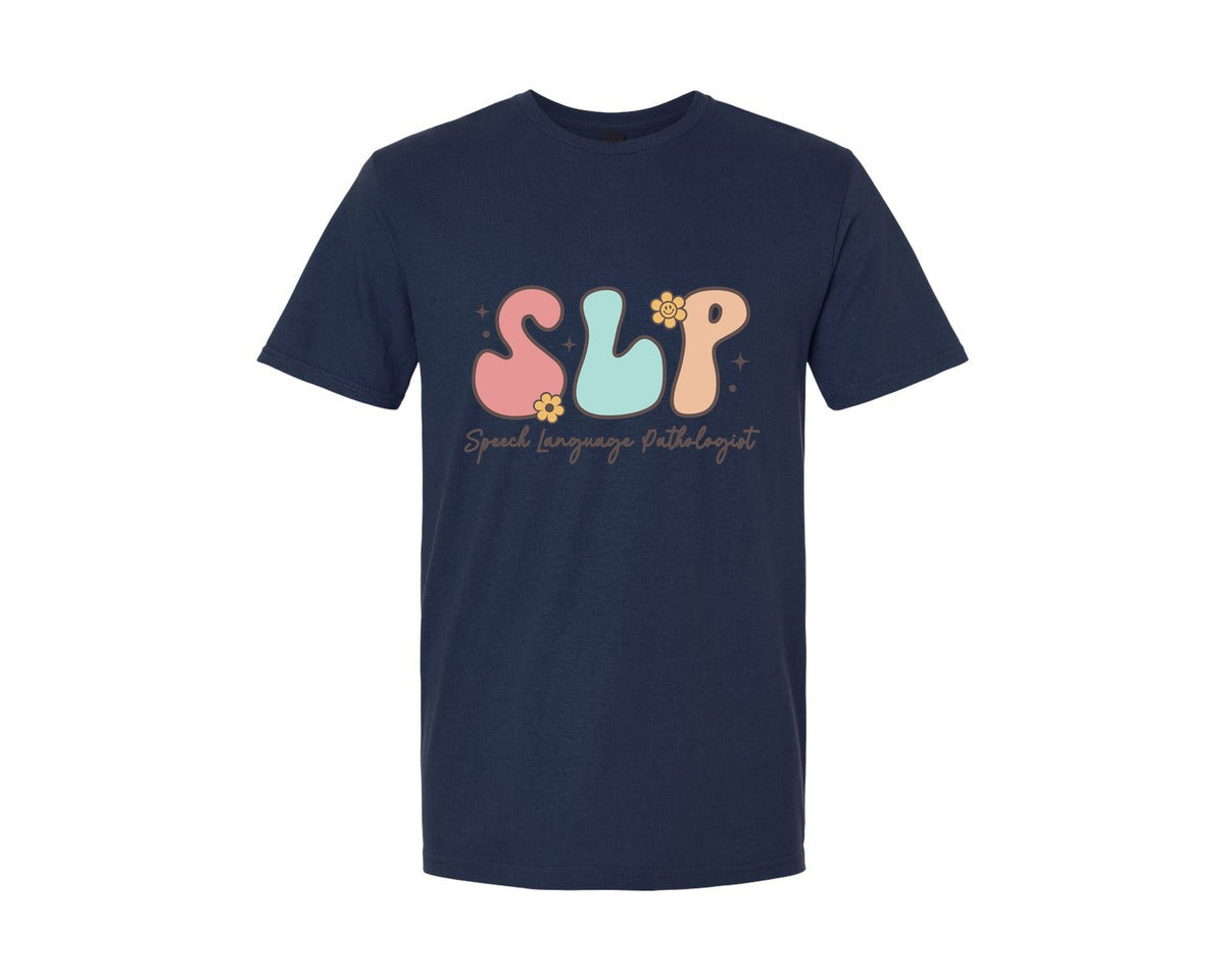 brand:Generic|color:Navy|Slp Speech Language Pathologist Graphic T-Shirt