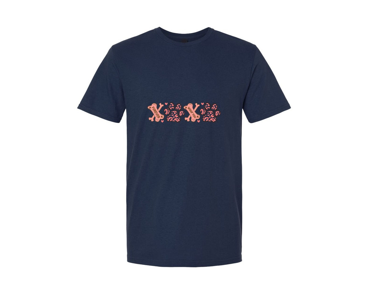 brand:Generic|color:Navy|Xoxo Paw Dog Valentine Love Graphic T-Shirt