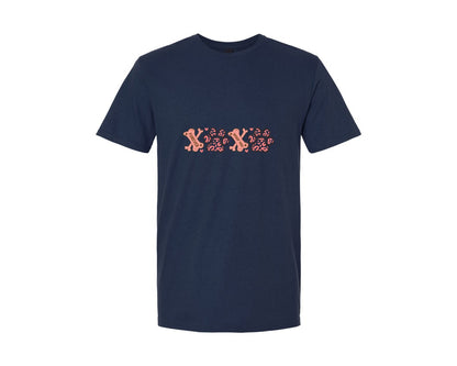 brand:Generic|color:Navy|Xoxo Paw Dog Valentine Love Graphic T-Shirt