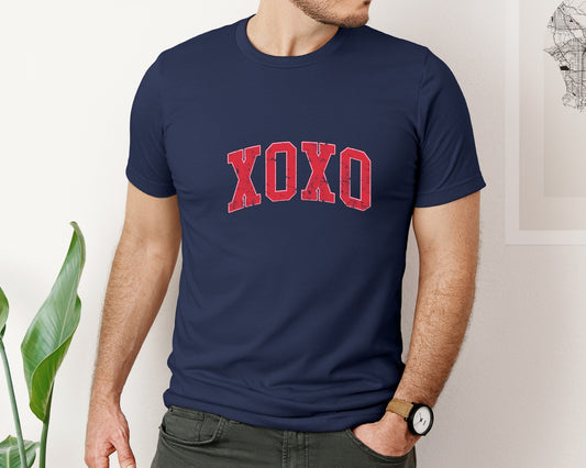 Xoxo Valentines Day Retro Varsity Graphic T-Shirt