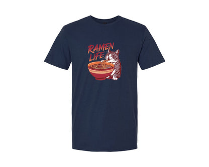 brand:Generic|color:Navy|Cat Ramen T Shirt Design 6 Graphic T-Shirt