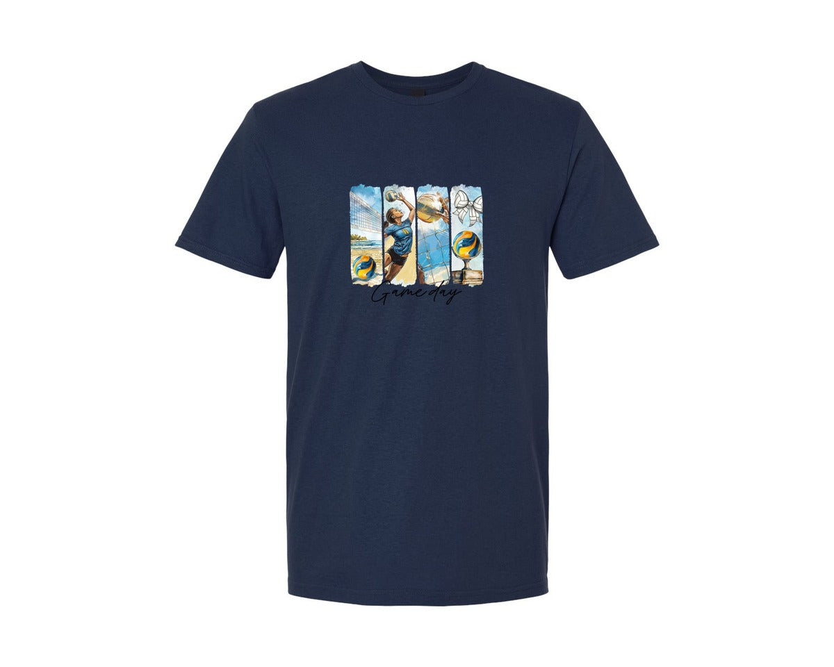 brand:Generic|color:Navy|Volleyball Game Day 3 Graphic T-Shirt