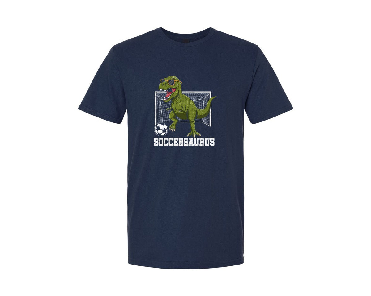 brand:Generic|color:Navy|T Rex Playing Soccer T Shirt Graphic T-Shirt