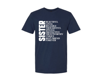 brand:Generic|color:Navy|Sister Adjectives Graphic T-Shirt