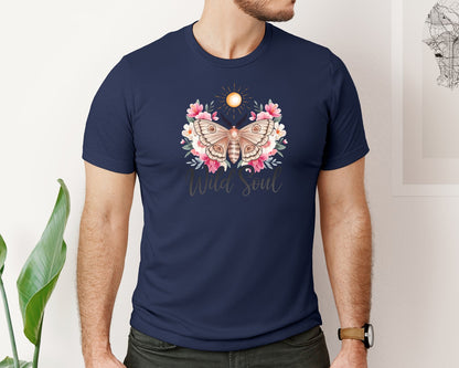 brand:Bella Canvas|color:Navy|Beautiful Life With Butterflies Graphic T-Shirt