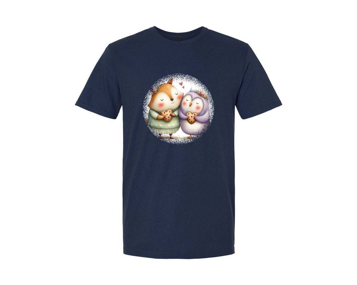 brand:Generic|color:Navy|Couple Animals Round Tshirt 21 Graphic T-Shirt