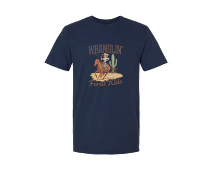 brand:Generic|color:Navy|Wranglin Feral Kids Western Mothers Day 3 Graphic T-Shirt