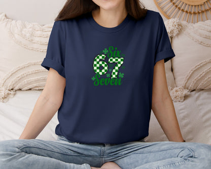 brand:Bella Canvas|color:Navy|Six Seven St Patricks Day Lucky Graphic T-Shirt