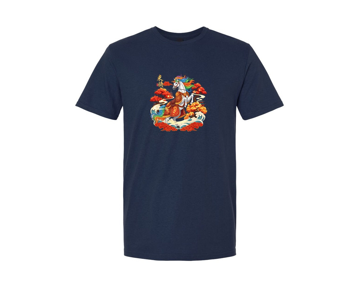 brand:Generic|color:Navy|Chinese New Year Horse Graphic T-Shirt