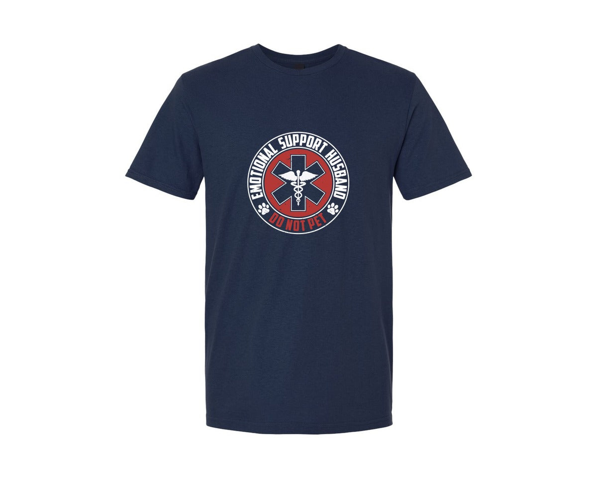 brand:Generic|color:Navy|Funny Emotional Support Husband T Shirt Graphic T-Shirt