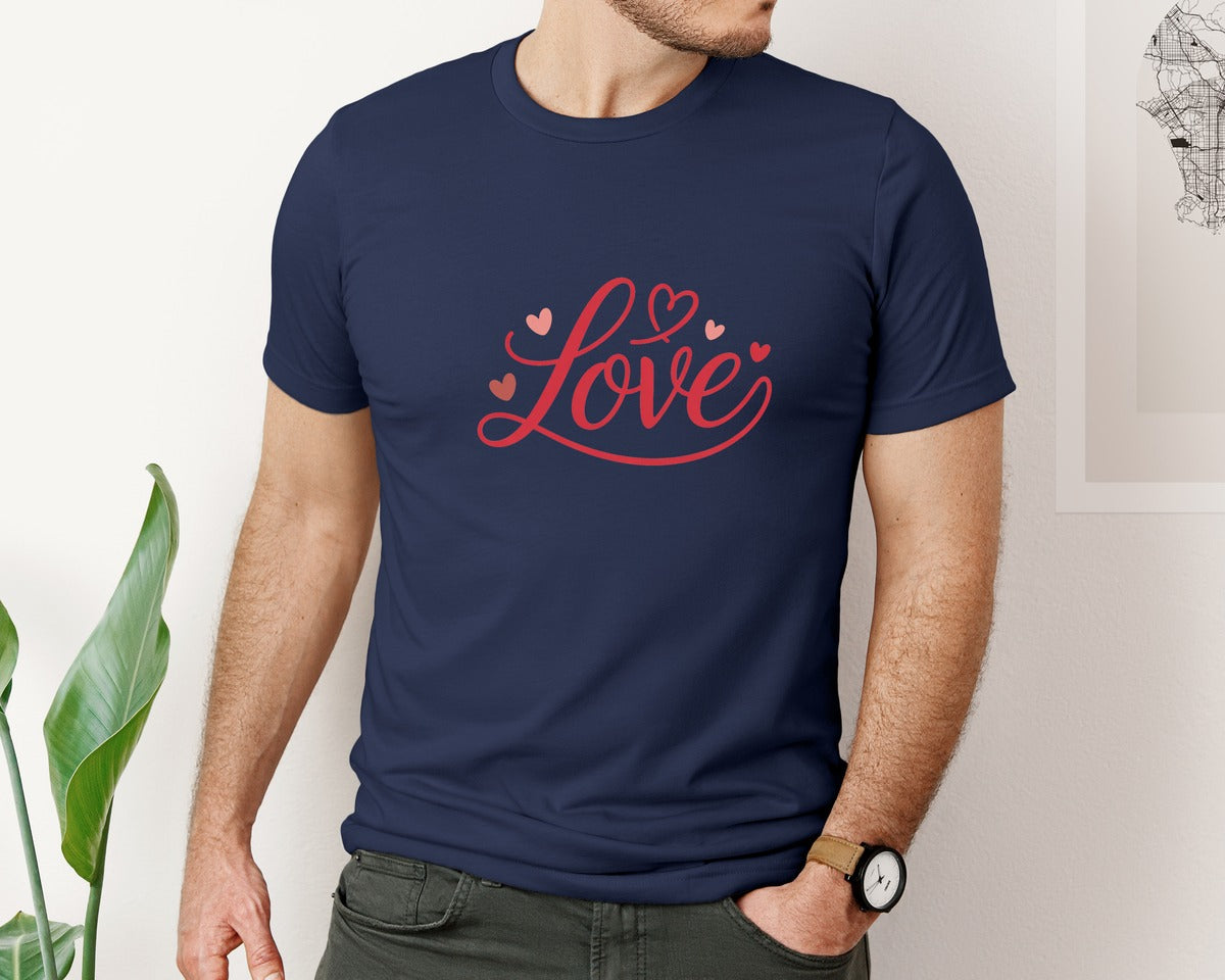 brand:Bella Canvas|color:Navy|Love Valentines Day 8 Graphic T-Shirt