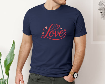 brand:Bella Canvas|color:Navy|Love Valentines Day 8 Graphic T-Shirt