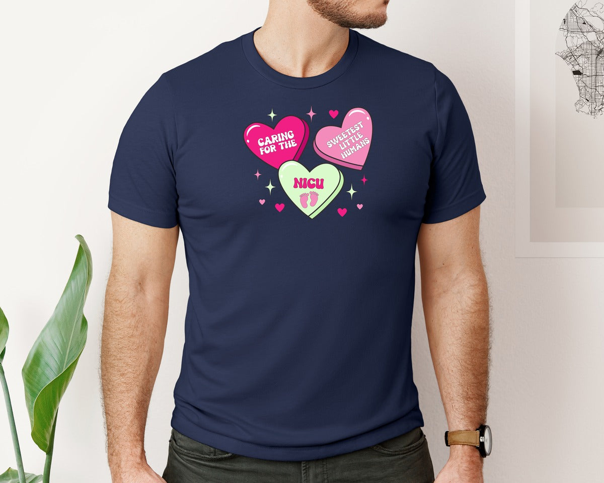 brand:Bella Canvas|color:Navy|Nicu Love Valentines Day T Shirt Graphic T-Shirt