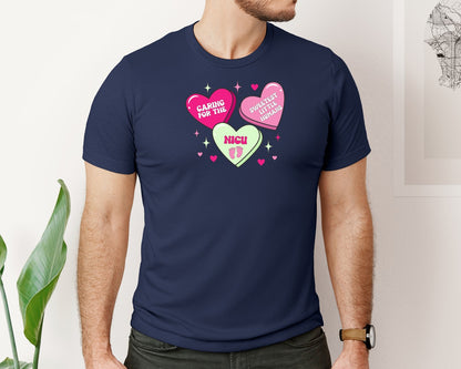 brand:Bella Canvas|color:Navy|Nicu Love Valentines Day T Shirt Graphic T-Shirt