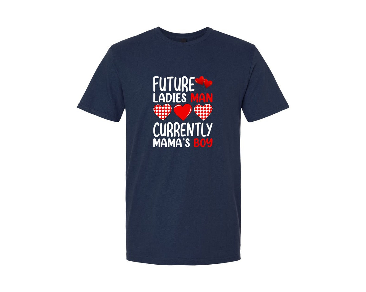 brand:Generic|color:Navy|Valentines Day Boy Cute Ladies Man Mama Graphic T-Shirt