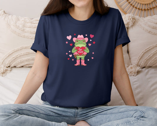 Cute Cowgirl Frog Valentines Day Graphic T-Shirt
