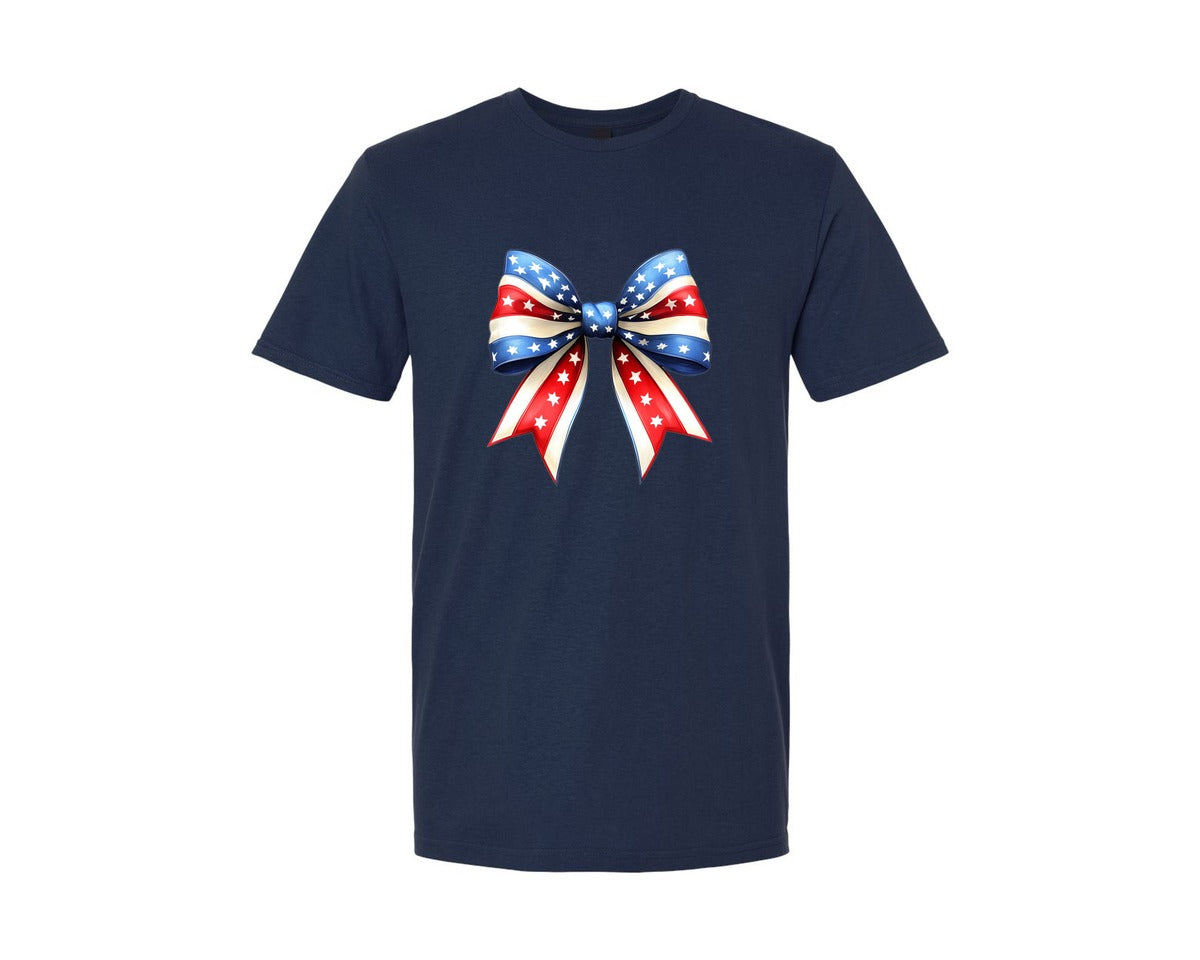 brand:Generic|color:Navy|4Th Of July Bow Design T Shirt 5 Graphic T-Shirt