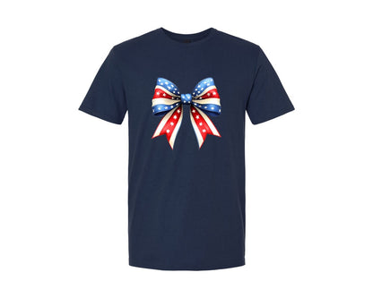 brand:Generic|color:Navy|4Th Of July Bow Design T Shirt 5 Graphic T-Shirt