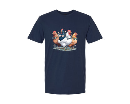 brand:Generic|color:Navy|Retro Coquette Chicken Farm Bird Graphic T-Shirt