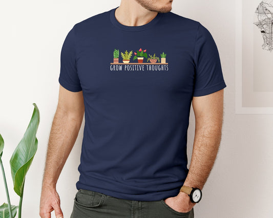 Indoor Plant Pot Grow Positive Thoughts Graphic T-Shirt