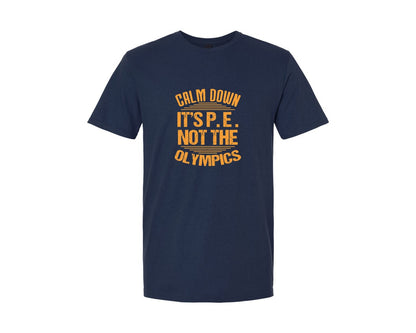 brand:Generic|color:Navy|Calm Down Its Pe Physical Education Graphic T-Shirt