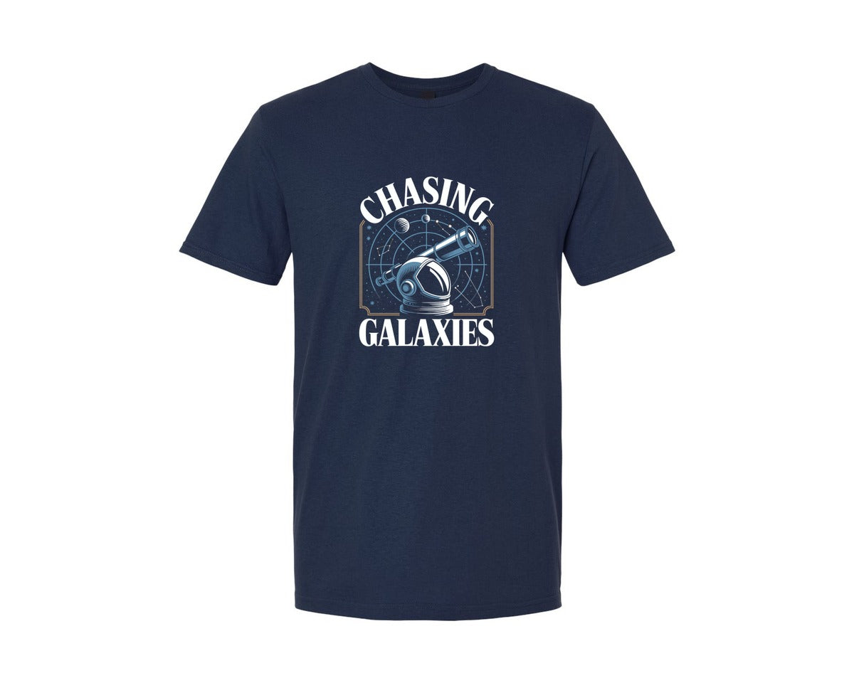 brand:Generic|color:Navy|Chasing Galaxies Astronaut Design Graphic T-Shirt