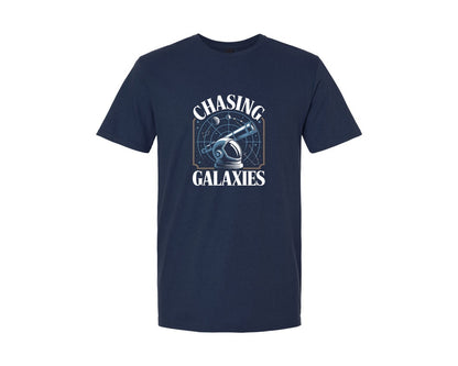 brand:Generic|color:Navy|Chasing Galaxies Astronaut Design Graphic T-Shirt