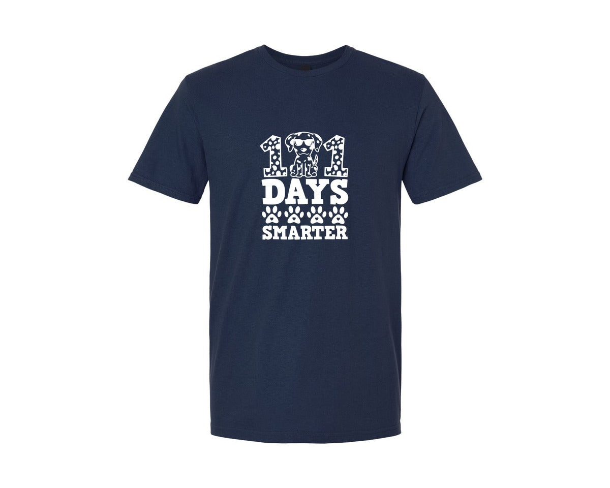 brand:Generic|color:Navy|101 Days Smarter Dalmatian Dog Graphic T-Shirt
