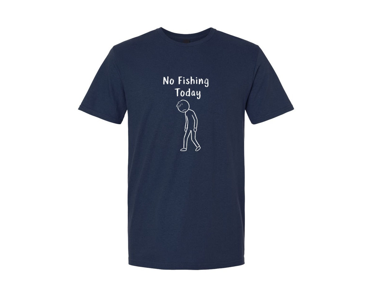 brand:Generic|color:Navy|No Fishing Today Funny T Shirt Design Graphic T-Shirt