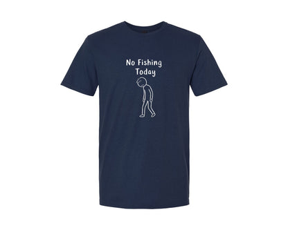 brand:Generic|color:Navy|No Fishing Today Funny T Shirt Design Graphic T-Shirt