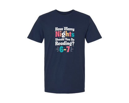 brand:Generic|color:Navy|Teacher Six Seven 67 67 Reading Graphic T-Shirt