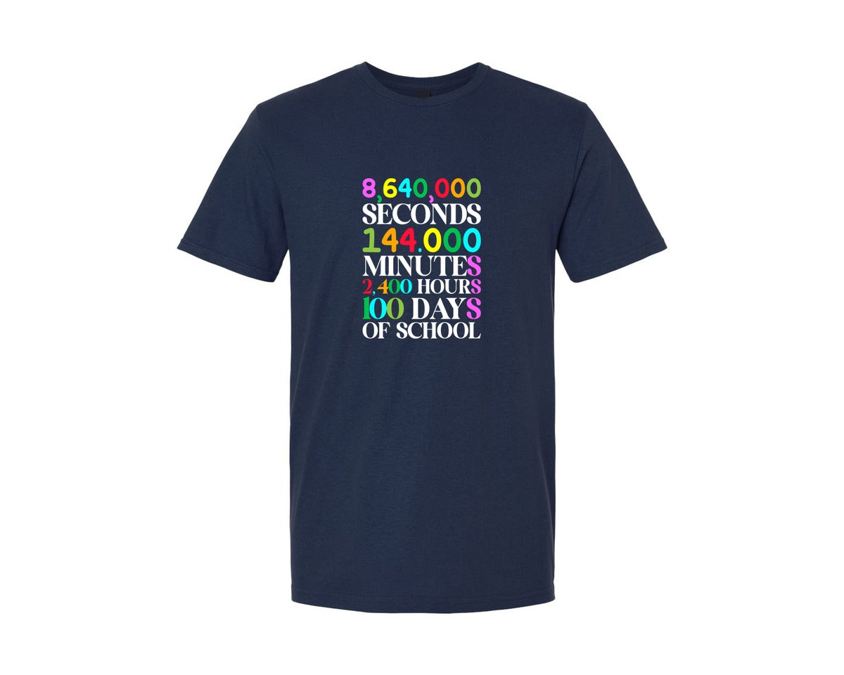 brand:Generic|color:Navy|100 Days Of School Shirts School Shirt Graphic T-Shirt