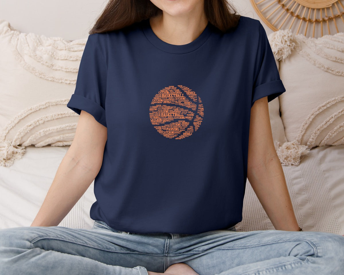 brand:Bella Canvas|color:Navy|T Shirt Design Basketball 60 Graphic T-Shirt