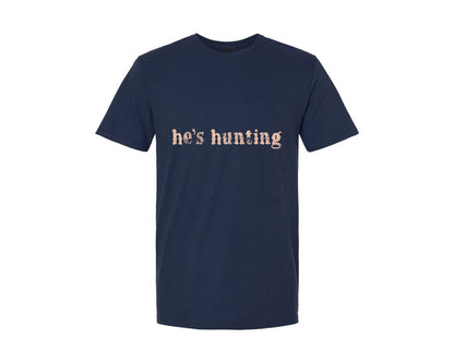 brand:Generic|color:Navy|Hes Hunting Hunting Season Graphic T-Shirt