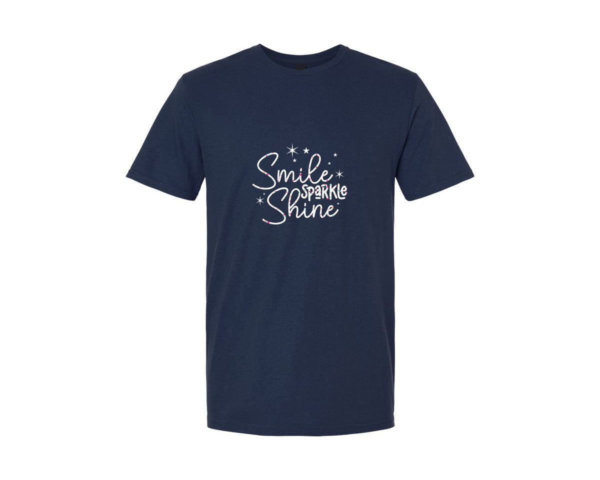 brand:Generic|color:Navy|Smile Sparkle Shine Graphic T-Shirt