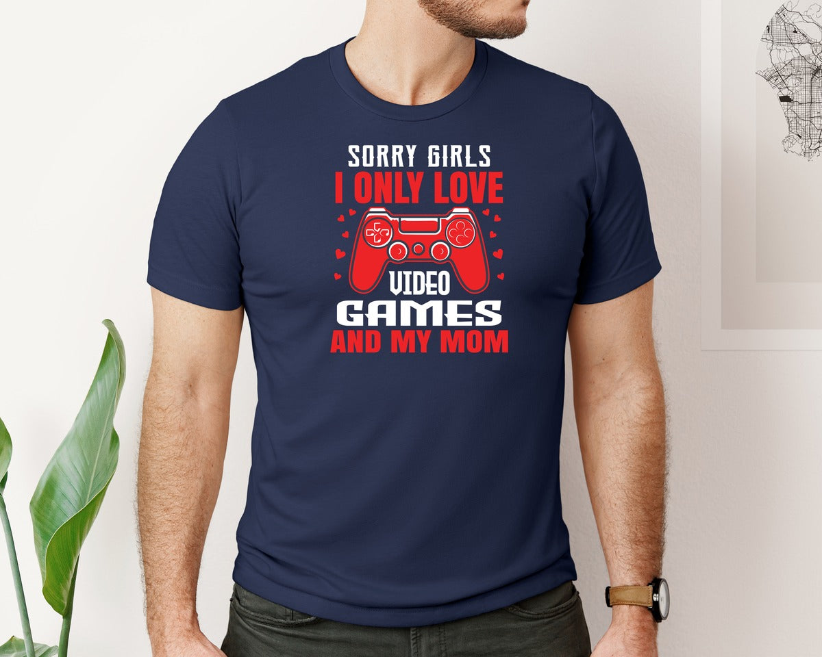 brand:Bella Canvas|color:Navy|Funny Gaming Quote Valentine Gamer Boys Graphic T-Shirt