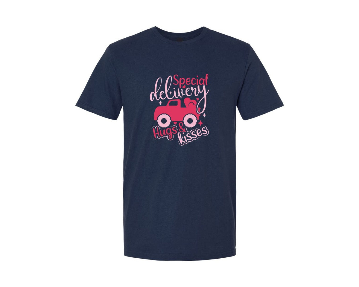 brand:Generic|color:Navy|Special Delivery Hugs Kisses File 5 Graphic T-Shirt