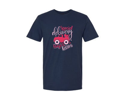 brand:Generic|color:Navy|Special Delivery Hugs Kisses File 5 Graphic T-Shirt