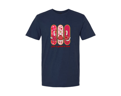 brand:Generic|color:Navy|Just A Goose In Love Valentine Graphic T-Shirt
