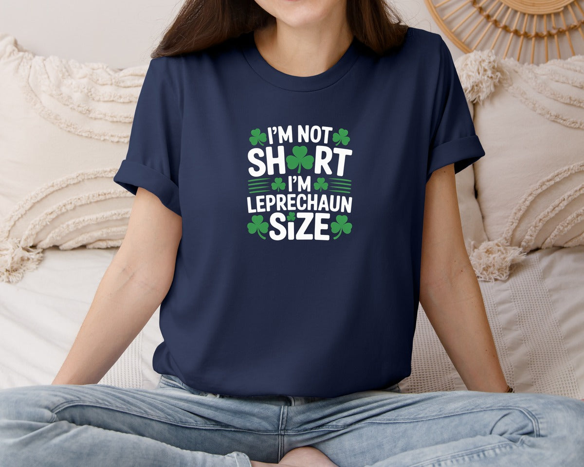 brand:Bella Canvas|color:Navy|Cute Irish Shamrock Humor Shirt Graphic T-Shirt