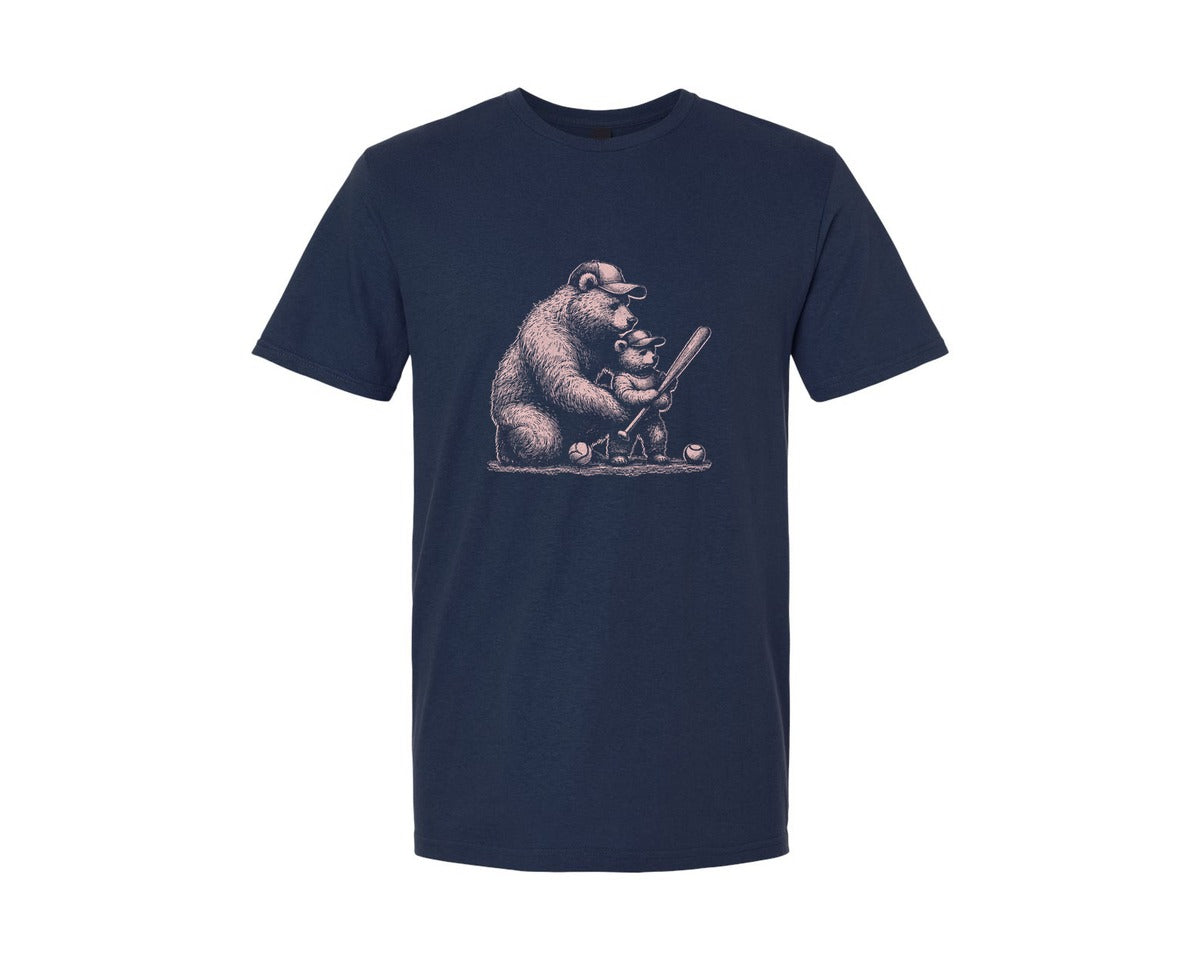 brand:Generic|color:Navy|Baseball Bear Dad And Son Shirt Graphic T-Shirt