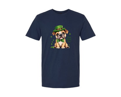 brand:Generic|color:Navy|St Patricks Day Bulldog Graphic T-Shirt