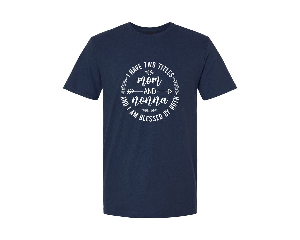 brand:Generic|color:Navy|Mom And Nonna Funny Grandma Sayings 2 Graphic T-Shirt