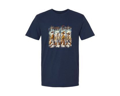 brand:Generic|color:Navy|Western Easter Cowboy Bunny Graphic T-Shirt