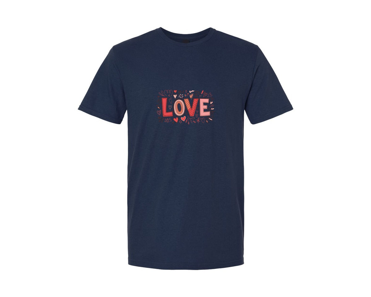 brand:Generic|color:Navy|Retro Valentine Love 4 Graphic T-Shirt