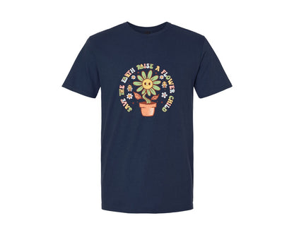 brand:Generic|color:Navy|Earth Day Flowers File Graphic T-Shirt